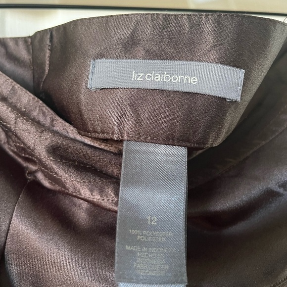 Vintage Liz Claiborne Chocolate Brown Tiered Midi Skirt - Picture 4 of 5